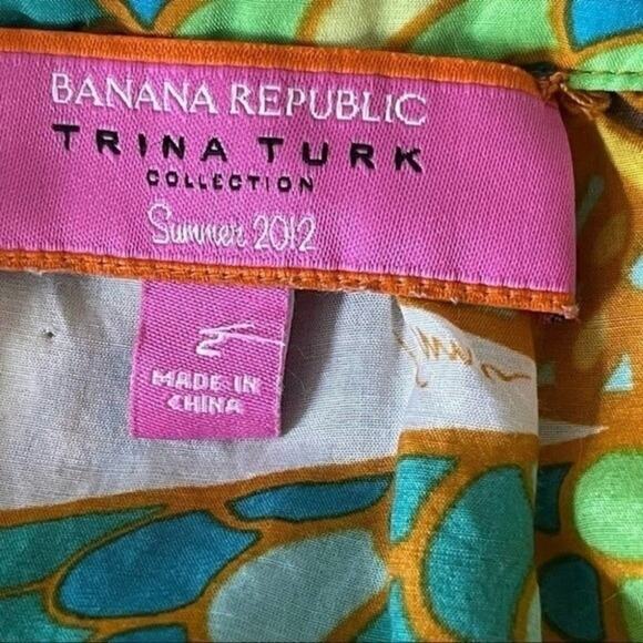Trina Turk for Banana Republic Silk/Cotton Blend Blouse, Career, Mod 70's, 2 - Picture 10 of 10